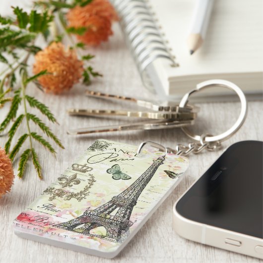 moderne  eiffeltoren in frankrijk sleutelhanger (Voorkant Rechts)