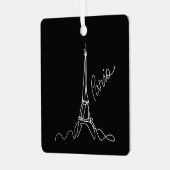 Moderne Eiffeltoren Parijs Doodle w / Foto en teks Metalen Ornament (Voorkant links)