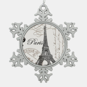 moderne  Eiffeltoren Tin Sneeuwvlok Ornament