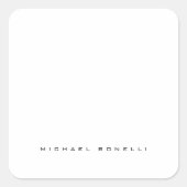 Moderne Eigen Naam Professionele Minimalistische V Vierkante Sticker (Voorkant)