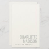 Moderne Eigen Naam Trendy Minimalistisch Eenvoudig Briefpapier (Voorkant / Achterkant)