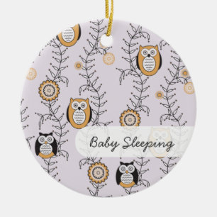 Moderne eigenaar "Baby slaapstand" van deur Hanger Keramisch Ornament