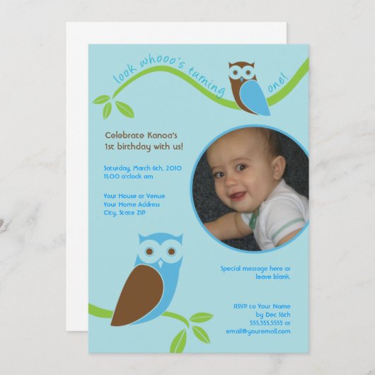 Moderne eigenaar eerste uitnodiging voor aangepast (Voorkant / Achterkant)