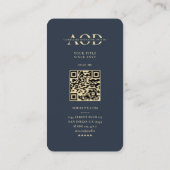 Moderne Eigenaar Operator Driver Monogram Donkerbl Visitekaartje (Achterkant)