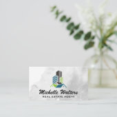 Moderne eigenschappen Architectuur Logo Visitekaartje (Staand voorkant)