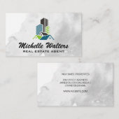 Moderne eigenschappen Architectuur Logo Visitekaartje (Voorkant / Achterkant)