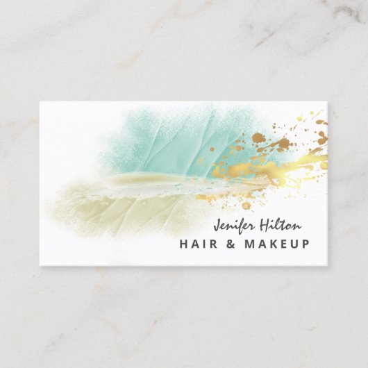 Moderne, eigentijdse, elegante abstracte goudhande visitekaartje (Voorkant)