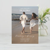 Moderne eigentijdse foto Bewaar de datum (Staand voorkant)