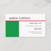 Moderne, eigentijdse groen rood wit visitekaartje (Voorkant)