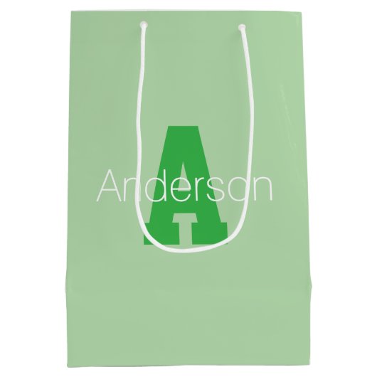 Moderne, eigentijdse initiaal in licht- en Kellygr Medium Cadeauzakje (Achterkant)