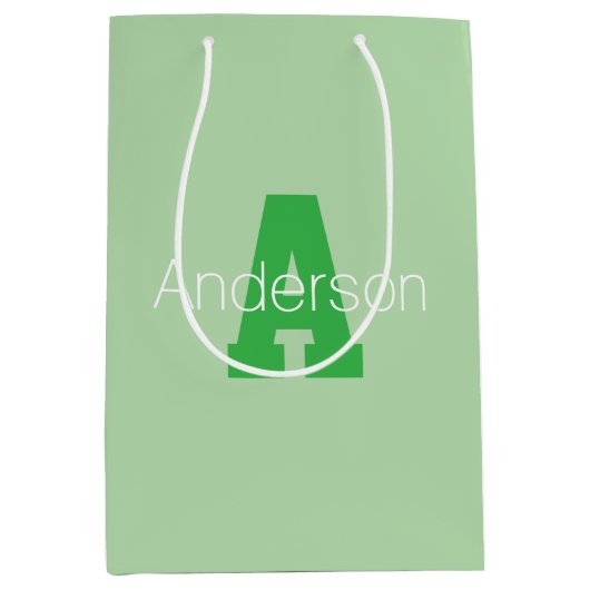 Moderne, eigentijdse monogram in licht- en Kellygr Medium Cadeauzakje (Voorkant)