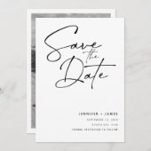 Moderne eigentijdse script Save the date Kaart (Voorkant / Achterkant)