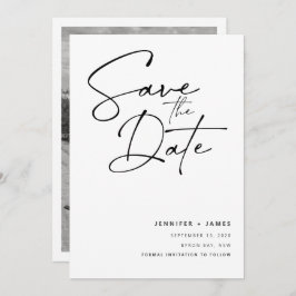 Moderne eigentijdse script Save the date Kaart