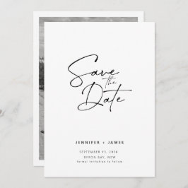 Moderne eigentijdse script Save the date uitnodigi Kaart
