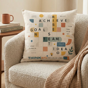 Moderne eigentijdse typografie geometrisch koel kussen