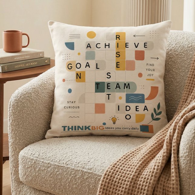 Moderne eigentijdse typografie geometrisch koel kussen (Creator heeft geüpload)
