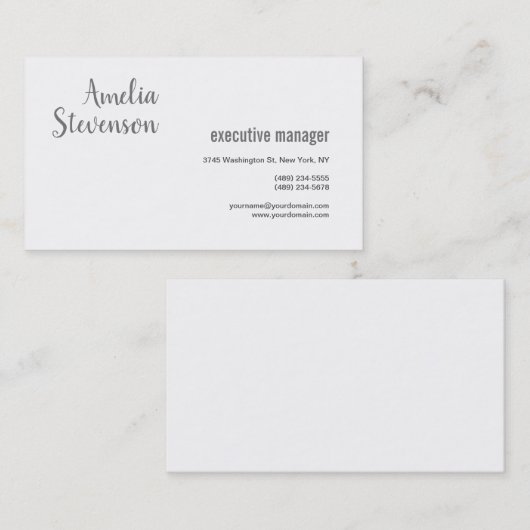 Moderne, eigentijdse vlakte visitekaartje (Voorkant / Achterkant)