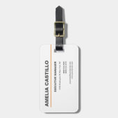 Moderne, eigentijdse witte vlek bagagelabel (Voorkant verticaal)