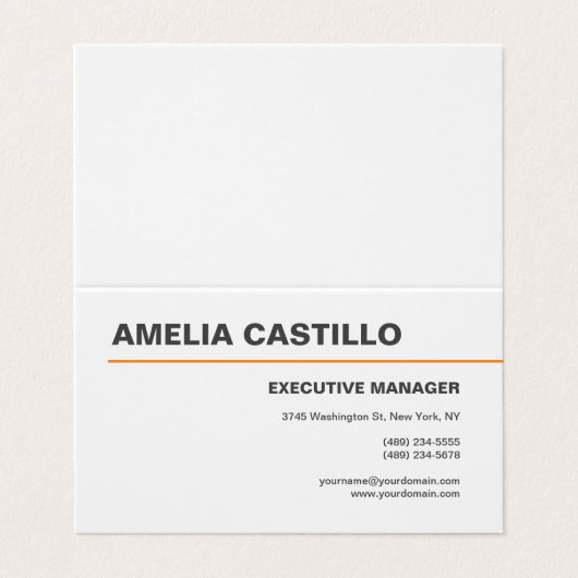 Moderne, eigentijdse witte vlek visitekaartje (Buitenkant ongevouwen)