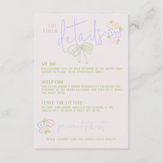 Moderne eigenzinnige hand getrokken boeg PASTEL br Informatiekaartje (Voorkant)