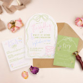 Moderne eigenzinnige hand getrokken boeg PASTEL gr RSVP Kaartje