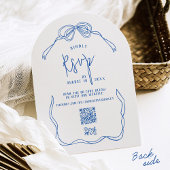 Moderne eigenzinnige hand getrokken boog BLAUW ret Kaart