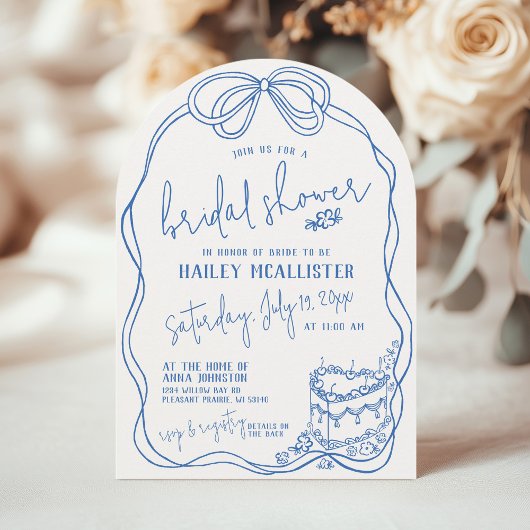 Moderne eigenzinnige hand getrokken boog BLAUW Vri Kaart