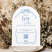 Moderne eigenzinnige hand getrokken boog BLAUW Vri Kaart