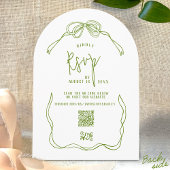 Moderne eigenzinnige hand getrokken boog GROENE re Kaart