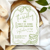 Moderne eigenzinnige hand getrokken boog GROENE re Kaart