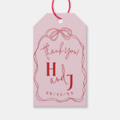 Moderne Eigenzinnige Hand Getrokken Boog ROZE & RO Cadeaulabel (Voorkant)