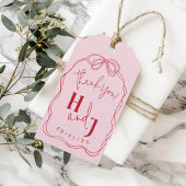 Moderne Eigenzinnige Hand Getrokken Boog ROZE & RO Cadeaulabel
