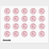 Moderne Eigenzinnige Hand Getrokken Boog ROZE & RO Ronde Sticker (Vel)