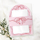 Moderne Eigenzinnige Hand Getrokken Boog ROZE & RO Uitnodigingen Wikkel