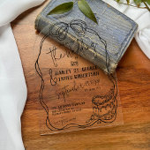 Moderne eigenzinnige hand getrokken boog ZWART ret Acryl Uitnodigingen