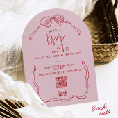 Moderne eigenzinnige handgetekende boogroze Vrijge Kaart