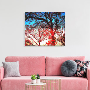 Moderne eiken Bomen Foto Canvas Print