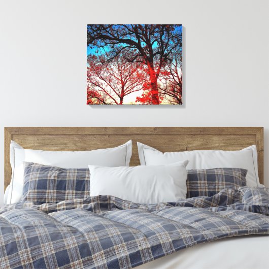 Moderne eiken Bomen Foto Canvas Print (Insitu (Slaapkamer))