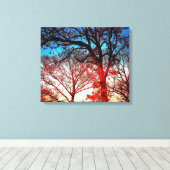 Moderne eiken Bomen Foto Canvas Print (Insitu (Houten vloer))