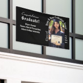 Moderne eindexamen foto aankondiging zwart & wit spandoek (Buitenkant Gebouw)