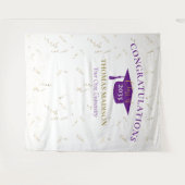 Moderne eindexamen nep slingers paarse achtergrond wandkleed (Voorkant (horizontaal))