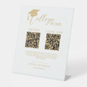 Moderne eindexamen universiteit fonds QR-code Reclamebord Met Voetstuk (Voorkant)