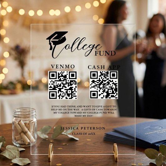 Moderne eindexamen universiteit fondsen QR-code  Acryl Bord