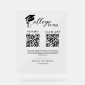 Moderne eindexamen universiteit fondsen QR-code  Acryl Bord (Voorkant)
