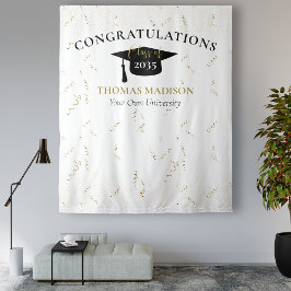 Moderne eindexamenfeest decoratie zwart achtergron wandkleed