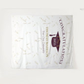 Moderne eindexamenfeest Streamers bordeauxrood ach Wandkleed (Voorkant (horizontaal))