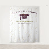 Moderne eindexamenfeest Streamers bordeauxrood ach Wandkleed (Voorkant)