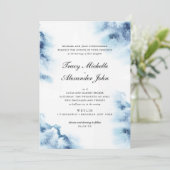 Moderne Elegance Blauwe Waterverf Uitnodiging voor (Staand voorkant)