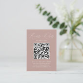 Moderne Elegance Dusty Roos QR Code RSVP Informatiekaartje (Staand voorkant)