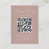 Moderne Elegance Dusty Roos QR Code RSVP Informatiekaartje (Voorkant)